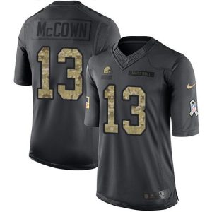 Browns #13 Josh McCown Black Men's Stitched NFL Limited 2016 Salute to Service Jersey