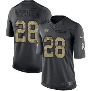 Buccaneers #28 Vernon Hargreaves III Black Men's Stitched NFL Limited 2016 Salute to Service Jersey