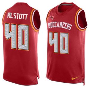 Buccaneers #40 Mike Alstott Red Team Color Men's Stitched NFL Limited Tank Top Jersey