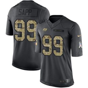 Buccaneers #99 Warren Sapp Black Men's Stitched NFL Limited 2016 Salute to Service Jersey