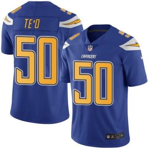 Chargers #50 Manti Te'o Electric Blue Men's Stitched NFL Limited Rush Jersey