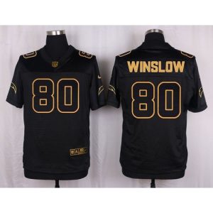 Chargers #80 Kellen Winslow Black Men's Stitched NFL Elite Pro Line Gold Collection Jersey