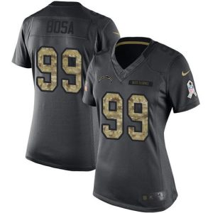 Chargers #99 Joey Bosa Black Women's Stitched NFL Limited 2016 Salute to Service Jersey