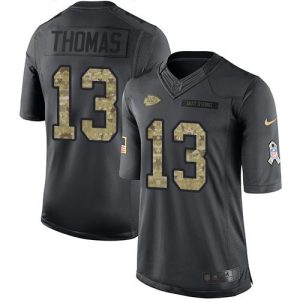Chiefs #13 De'Anthony Thomas Black Men's Stitched NFL Limited 2016 Salute to Service Jersey