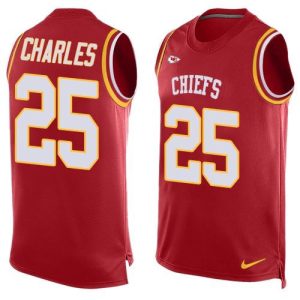 Chiefs #25 Jamaal Charles Red Team Color Men's Stitched NFL Limited Tank Top Jersey
