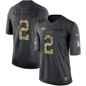 Chiefs #2 Dustin Colquitt Black Men's Stitched NFL Limited 2016 Salute to Service Jersey