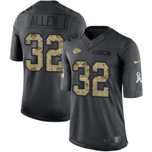 Chiefs #32 Marcus Allen Black Men's Stitched NFL Limited 2016 Salute to Service Jersey