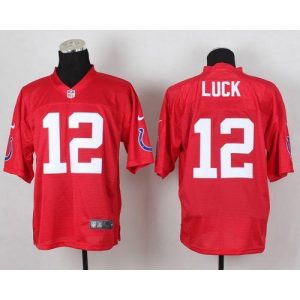 Colts #12 Andrew Luck Red Men's Stitched NFL Elite QB Practice Jersey