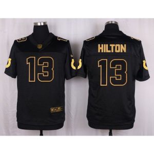 Colts #13 T.Y. Hilton Black Men's Stitched NFL Elite Pro Line Gold Collection Jersey