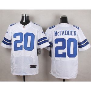 Cowboys #20 Darren McFadden White Men's Stitched NFL Elite Jersey