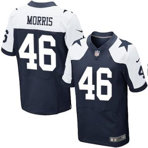 Cowboys #46 Alfred Morris Navy Blue Thanksgiving Men's Stitched NFL Throwback Elite Jersey