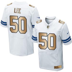 Cowboys #50 Sean Lee White Men's Stitched NFL Elite Gold Jersey