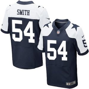 Cowboys #54 Jaylon Smith Navy Blue Thanksgiving Men's Stitched NFL Throwback Elite Jersey