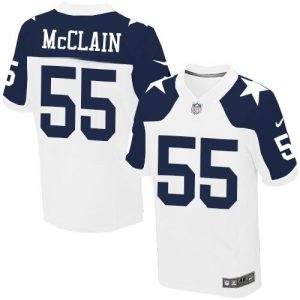 Cowboys #55 Rolando McClain White Thanksgiving Throwback Men's Stitched NFL Elite Jersey