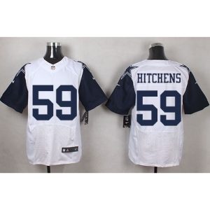 Cowboys #59 Anthony Hitchens White Men's Stitched NFL Elite Rush Jersey