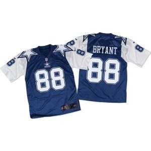 Cowboys #88 Dez Bryant Navy Blue/White Throwback Men's Stitched NFL Elite Jersey