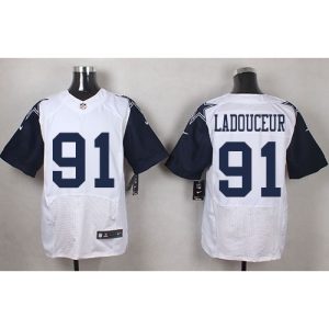 Cowboys #91 L. P. Ladouceur White Men's Stitched NFL Elite Rush Jersey