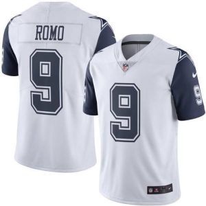 Cowboys #9 Tony Romo White Men's Stitched NFL Limited Rush Jersey