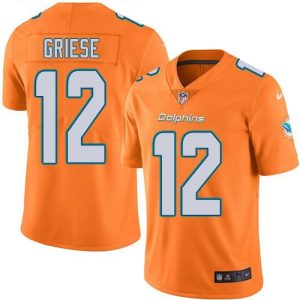 Dolphins #12 Bob Griese Orange Men's Stitched NFL Limited Rush Jersey