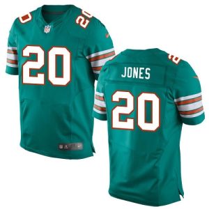 Dolphins #20 Reshad Jones Aqua Green Alternate Men's Stitched NFL Elite Jersey
