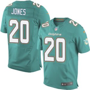 Dolphins #20 Reshad Jones Aqua Green Team Color Men's Stitched NFL New Elite Jersey