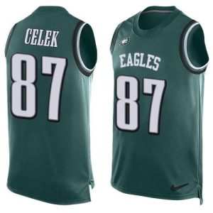 Eagles #87 Brent Celek Midnight Green Team Color Men's Stitched NFL Limited Tank Top Jersey