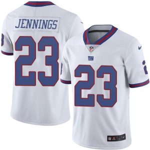 Giants #23 Rashad Jennings White Men's Stitched NFL Limited Rush Jersey
