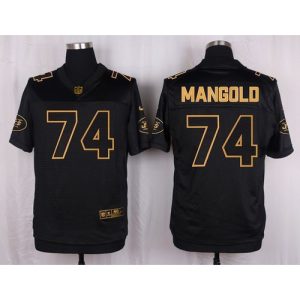 Jets #74 Nick Mangold Black Men's Stitched NFL Elite Pro Line Gold Collection Jersey