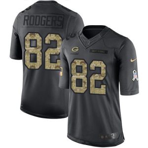 Packers #82 Richard Rodgers Black Men's Stitched NFL Limited 2016 Salute To Service Jersey