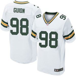 Packers #98 Letroy Guion White Men's Stitched NFL Elite Jersey