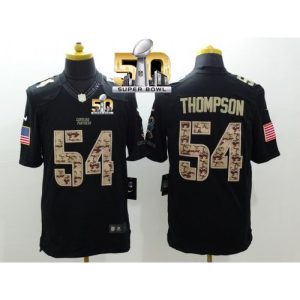 Panthers #54 Shaq Thompson Black Super Bowl 50 Men's Stitched NFL Limited Salute to Service Jersey