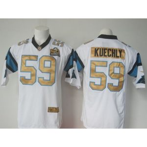 Panthers #59 Luke Kuechly White Super Bowl 50 Collection Men's Stitched NFL Elite Jersey