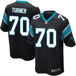 Panthers #70 Trai Turner Black Team Color Youth Stitched NFL Elite Jersey