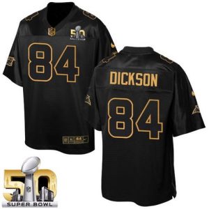 Panthers #84 Ed Dickson Black Super Bowl 50 Men's Stitched NFL Elite Pro Line Gold Collection Jersey