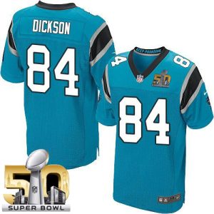 Panthers #84 Ed Dickson Blue Alternate Super Bowl 50 Men's Stitched NFL Elite Jersey