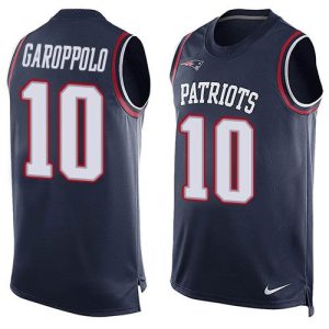 Patriots #10 Jimmy Garoppolo Navy Blue Team Color Men's Stitched NFL Limited Tank Top Jersey