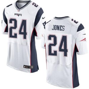 Patriots #24 Cyrus Jones White Men's Stitched NFL New Elite Jersey