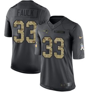 Patriots #33 Kevin Faulk Black Men's Stitched NFL Limited 2016 Salute To Service Jersey