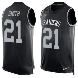 Raiders #21 Sean Smith Black Team Color Men's Stitched NFL Limited Tank Top Jersey