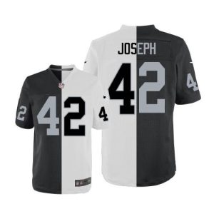 Raiders #42 Karl Joseph White/Black Men's Stitched NFL Elite Split Jersey