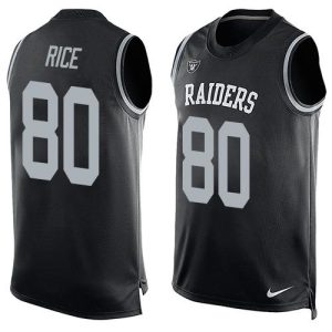 Raiders #80 Jerry Rice Black Team Color Men's Stitched NFL Limited Tank Top Jersey