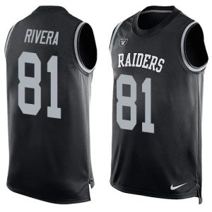 Raiders #81 Mychal Rivera Black Team Color Men's Stitched NFL Limited Tank Top Jersey