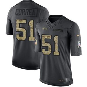 Ravens #51 Kamalei Correa Black Men's Stitched NFL Limited 2016 Salute to Service Jersey