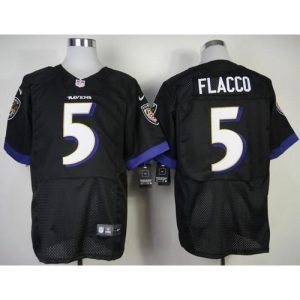 Ravens #5 Joe Flacco Black Alternate Men's Stitched NFL New Elite Jersey