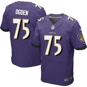 Ravens #75 Jonathan Ogden Purple Team Color Men's Stitched NFL New Elite Jersey