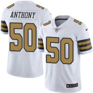 Saints #50 Stephone Anthony White Youth Stitched NFL Limited Rush Jersey