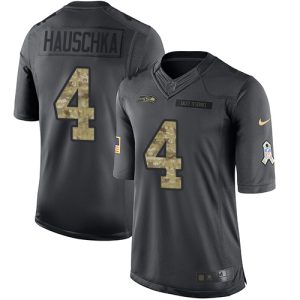 Seahawks #4 Steven Hauschka Black Men's Stitched NFL Limited 2016 Salute to Service Jersey