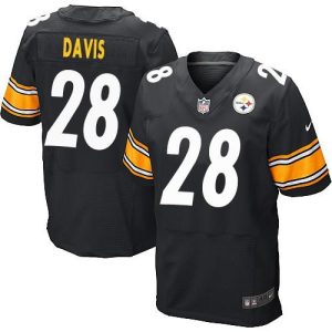 Steelers #28 Sean Davis Black Team Color Men's Stitched NFL Elite Jersey
