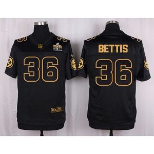 Steelers #36 Jerome Bettis Black Men's Stitched NFL Elite Pro Line Gold Collection Jersey