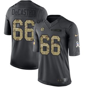 Steelers #66 David DeCastro Black Men's Stitched NFL Limited 2016 Salute to Service Jersey